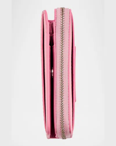 Marc Jacobs The Leather Mini Compact Wallet Accessories In Ribbon Pink
