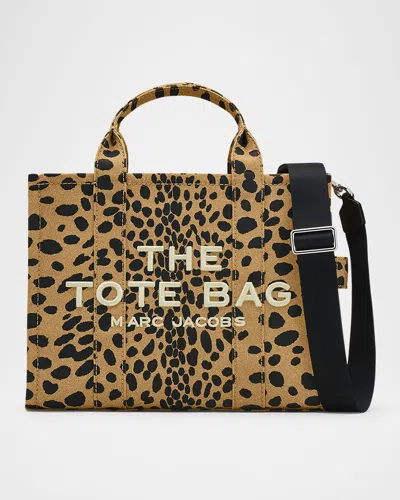 Marc Jacobs The Cheetah Canvas Medium Tote Bag In Neutral