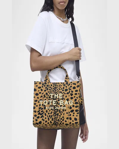 Marc Jacobs The Cheetah Canvas Medium Tote Bag In Neutral