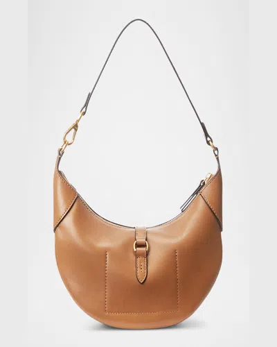 Polo Ralph Lauren Mini Sport Calf Leather Shoulder Bag In Tan