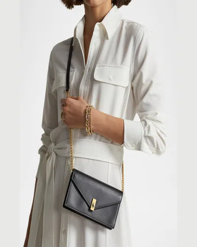 Polo Ralph Lauren Sport Calf Leather Chain Wallet In Black