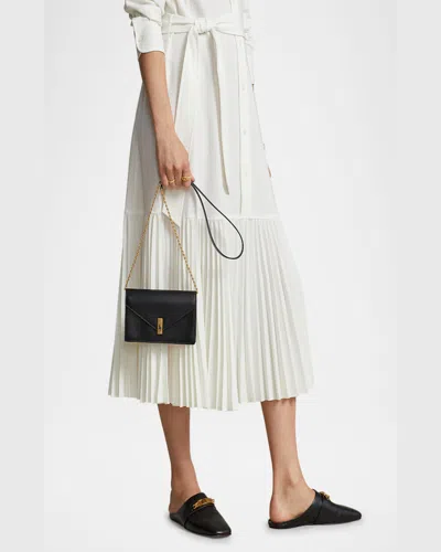 Polo Ralph Lauren Sport Calf Leather Chain Wallet In Black