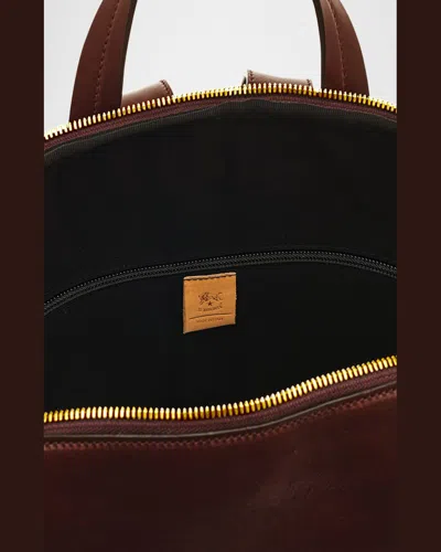 Il Bisonte Duccio Zip Calf Leather Backpack In Caffe