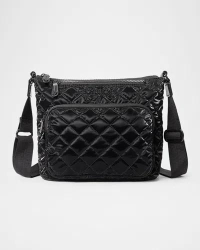 Mz Wallace Metro Scout Deluxe Quilted Nylon Crossbody Bag In Black