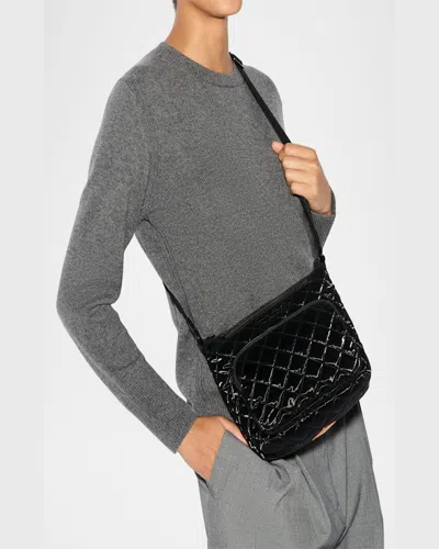Mz Wallace Metro Scout Deluxe Quilted Nylon Crossbody Bag In Black