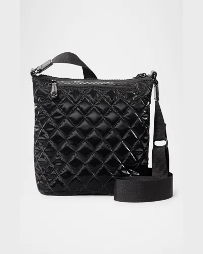 Mz Wallace Metro Scout Deluxe Quilted Nylon Crossbody Bag In Black