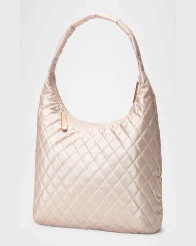 Mz Wallace Large Metro Shoulder Bag In Pale Rose Gold Metallic