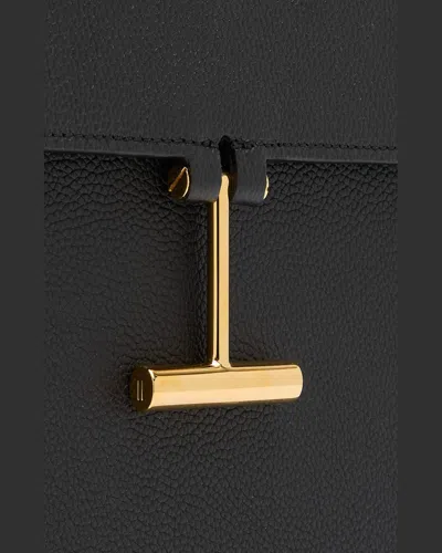 Tom Ford Tara Medium Crossbody In Grained Leather With Leather Strap In Pink