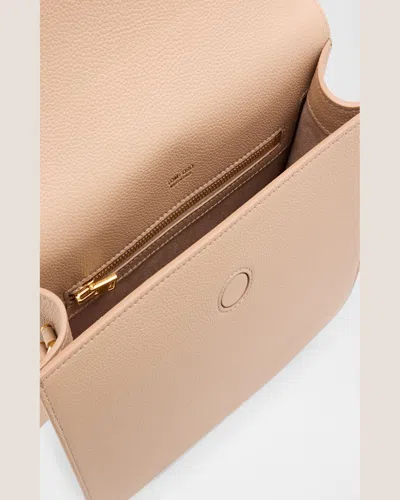 Tom Ford Tara Medium Crossbody In Grained Leather With Leather Strap In Pink