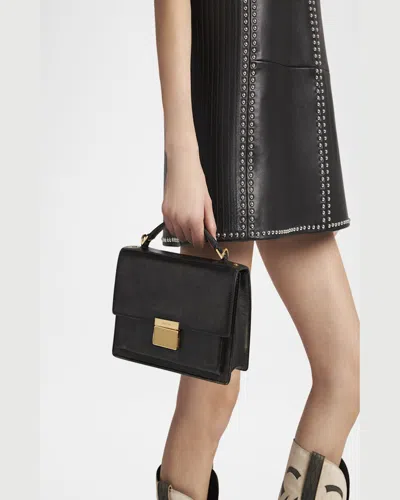 Golden Goose Venezia Distressed Leather Crossbody Bag In Black