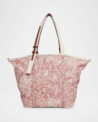 Golden Goose East-west Toile De Jouy Printed Canvas Tote Bag In Cotto/ecru