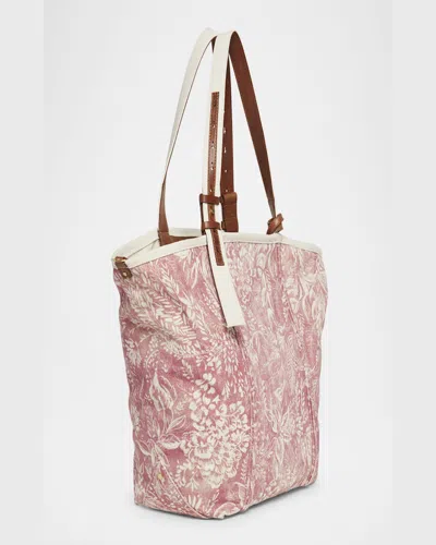 Golden Goose East-west Toile De Jouy Printed Canvas Tote Bag In Cotto/ecru