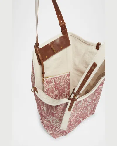 Golden Goose East-west Toile De Jouy Printed Canvas Tote Bag In Cotto/ecru