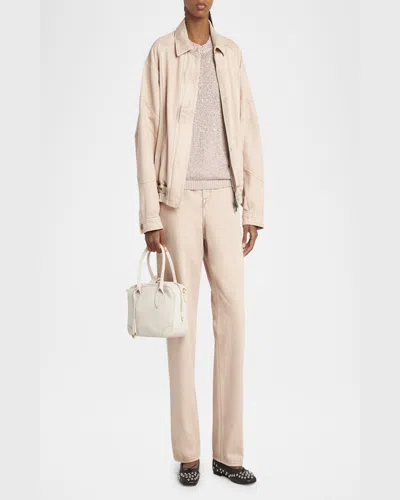 Golden Goose Vita Tote Bag In Leather In Butter