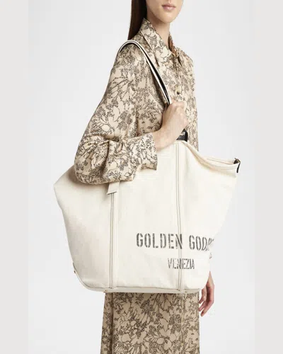 Golden Goose Shopping Bag In Ecru