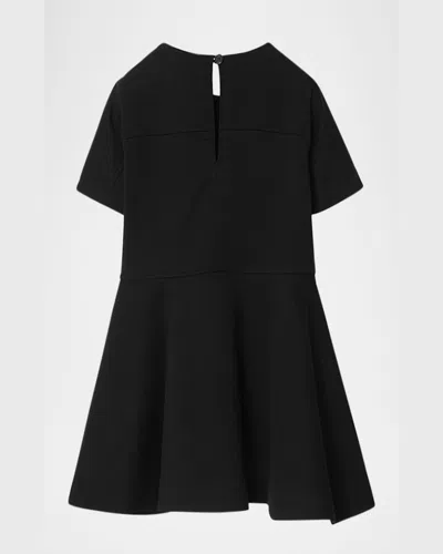 Burberry Check Label Cotton Dress In Black