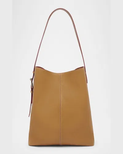 Alexander Mcqueen Adjustable Strap Leather Shoulder Bag In Pecan