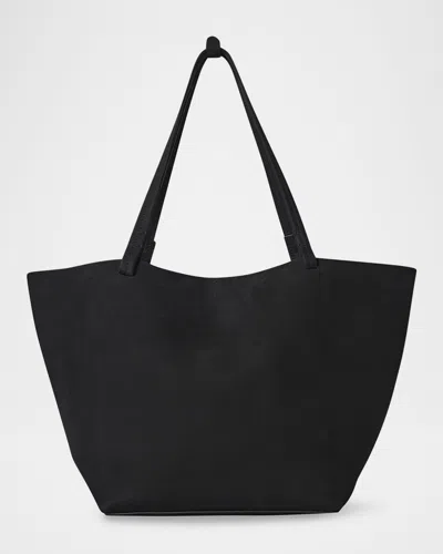 The Row Park Tote Bag In Nubuck Leather In Black