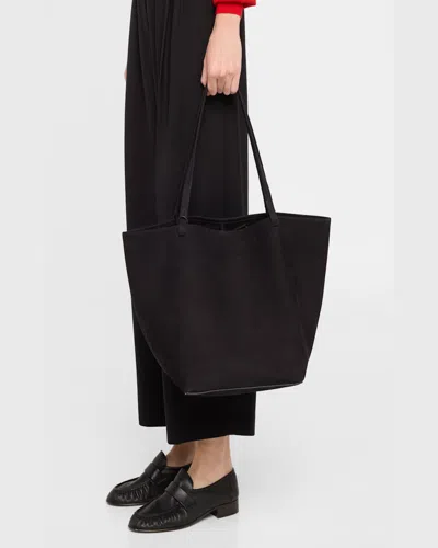 The Row Park Tote Bag In Nubuck Leather In Black