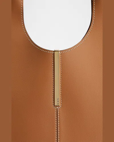 Tod's Shoulder Bag With Removable Strap And Top Handle In Kenia Scuro