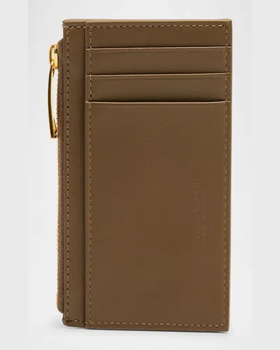 Bottega Veneta Zip Leather Card Case In Pinecone