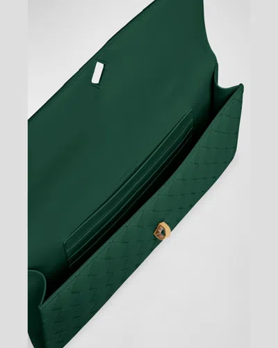 Bottega Veneta Long Andiamo Clutch Bag With Handle In Orange