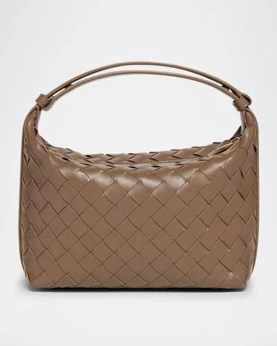 Bottega Veneta Mini Wallace Intrecciato Leather Shoulder Bag In Green