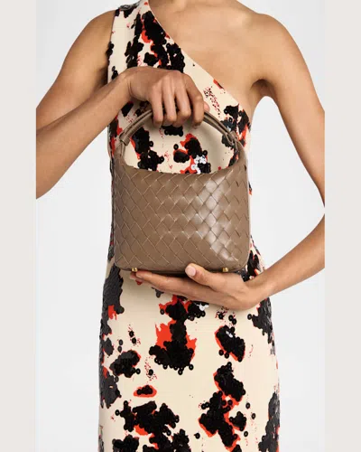 Bottega Veneta Mini Wallace Intrecciato Leather Shoulder Bag In Green