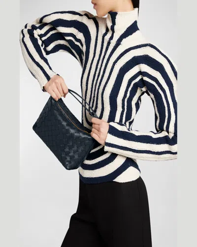 Bottega Veneta Mini Wallace Intrecciato Leather Shoulder Bag In Green