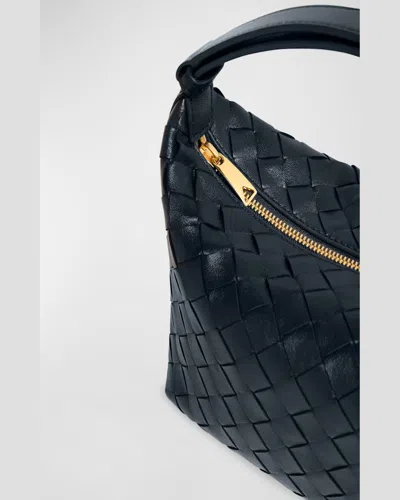 Bottega Veneta Mini Wallace Intrecciato Leather Shoulder Bag In Green