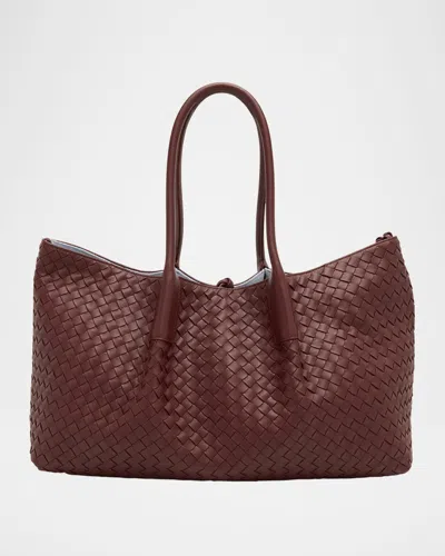 Bottega Veneta Pinacoteca Medium Leather Tote Bag In Red