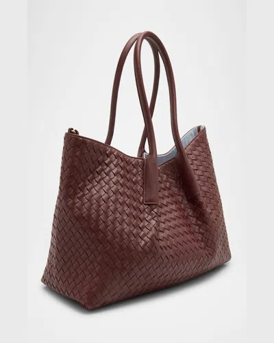Bottega Veneta Pinacoteca Medium Leather Tote Bag In Red