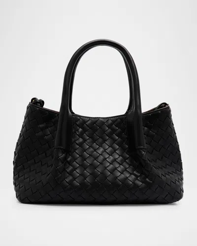 Bottega Veneta Mini Leather Tote Bag In Black