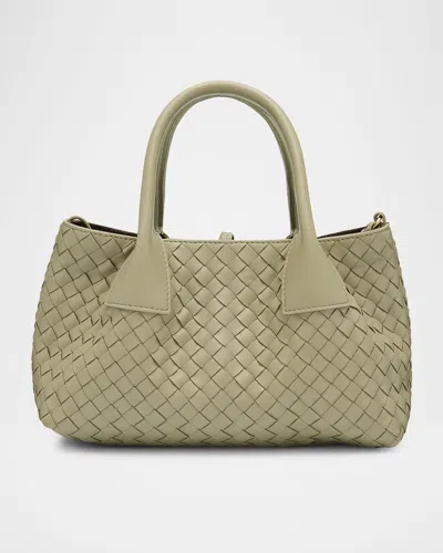 Bottega Veneta Mini Leather Tote Bag In Metallic