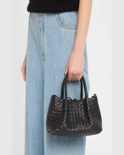 Bottega Veneta Mini Leather Tote Bag In Metallic