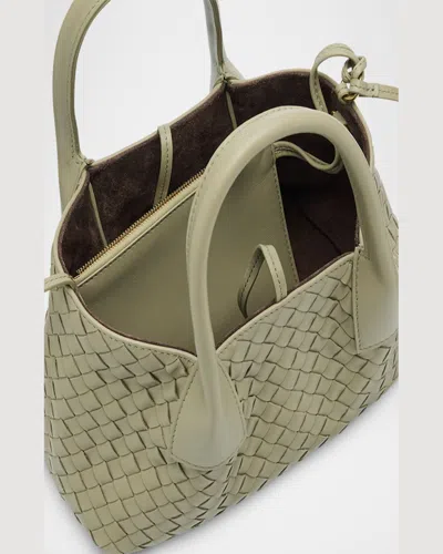 Bottega Veneta Mini Leather Tote Bag In Metallic
