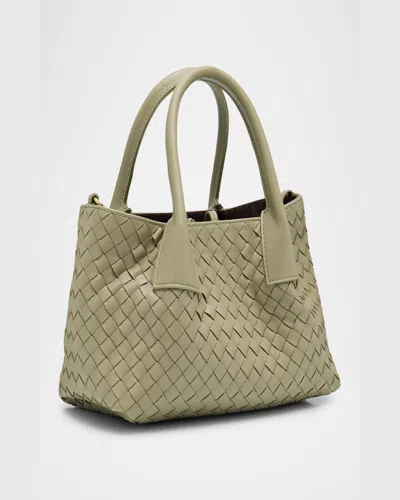 Bottega Veneta Mini Leather Tote Bag In Metallic