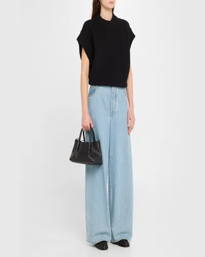 Bottega Veneta Mini Leather Tote Bag In Black