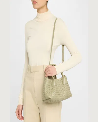 Bottega Veneta Mini Leather Tote Bag In Metallic