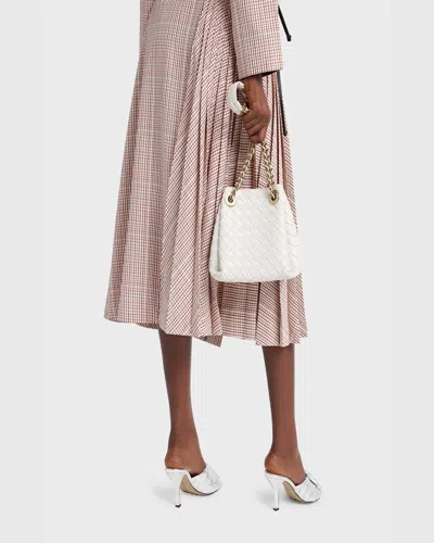 Bottega Veneta Intrecciato Parachute Shoulder Bag In White