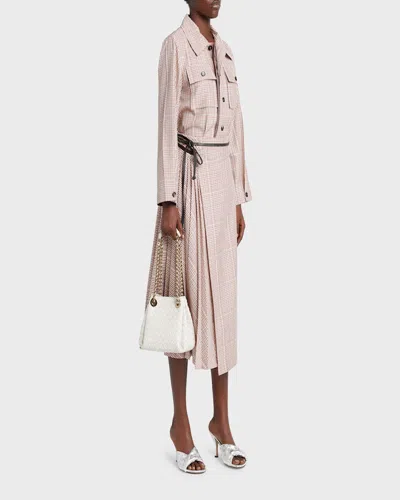 Bottega Veneta Intrecciato Parachute Shoulder Bag In White