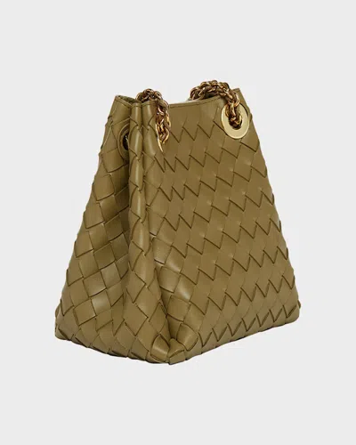 Bottega Veneta Small Parachute Leather Shoulder Bag In Burgundy