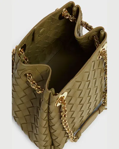 Bottega Veneta Small Parachute Leather Shoulder Bag In Burgundy