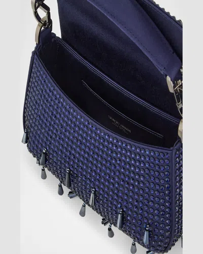Giorgio Armani La Prima Small Beaded Top-handle Bag In Oceano