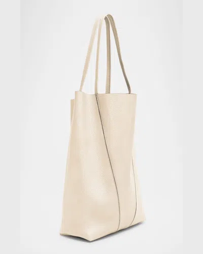 Chloé Spin Grained Leather Tote Bag In Neutral