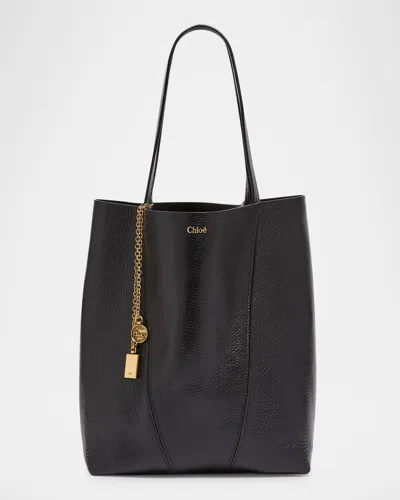 Chloé Chloè Spin Medium Leather Bag In Black