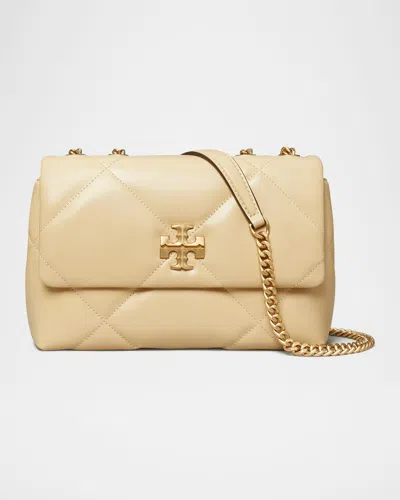 Tory Burch Small Kira Diamond Quilted Convertible Leather Shoulder Bag In Neutral