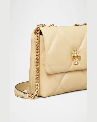 Tory Burch Small Kira Diamond Quilted Convertible Leather Shoulder Bag In Neutral
