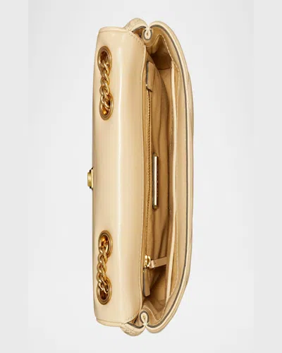 Tory Burch Small Kira Diamond Quilted Convertible Leather Shoulder Bag In Neutral