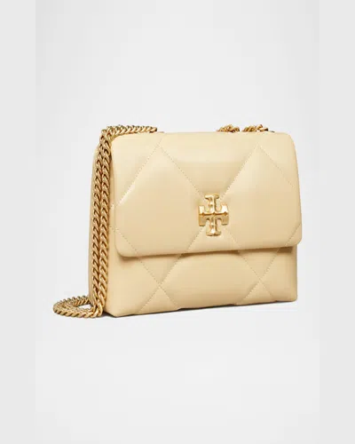 Tory Burch Small Kira Diamond Quilted Convertible Leather Shoulder Bag In Neutral